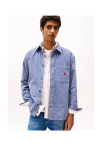 TOMMY Jeans - Overshirt, Langarm, Kent-Kragen, für Herren - M1C MISTY SAGE