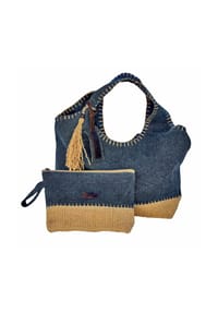 LOBERON - Tasche 2er Set Cacula blau/creme - blau/creme