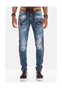 CIPO & BAXX® - Jeans mit Kordelbund in Slim Fit, CD-504 - Blau