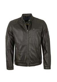 redpoint - Herren Lederjacke Lammnappa schwarz - schwarz