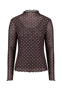zero - Langarmshirt, Stehkragen, für Damen - 7880 BROWN/BLUE