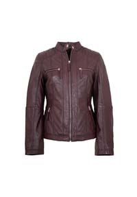 JILANI - Damen Lederjacke Lammnappa burgundy - burgundy