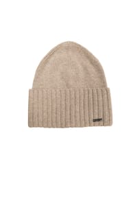 CAPO - CAPO-HEAVEN CAP plain knitted cap, ribbed turn up - beige