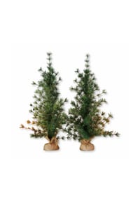 LOBERON Deko-Baum 2er Set Bohicon grün/braun - Dekopflanzen - grün/braun