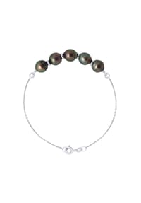 Pearls & Colors - Armband mit 5 Tahiti Color-Perlen, 8-9 mm - Tahiti Color/Weißgold
