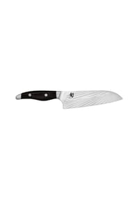 KAI - Santoku-Messer Shun Nagare Black, Dual-Core-Stahl, Pakkaholz, Klingenlänge 18 cm - silber