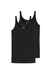 SCHIESSER - Trägertop "95/5", 2er Pack, U-Ausschnitt, uni, für Damen - 000 SCHARZ
