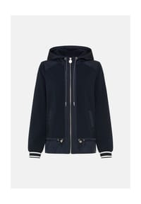 olsen - Jacke im Materialmix mit Kapuze und Reißverschluss - Dark Navy