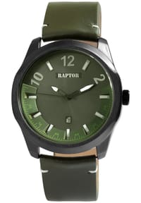 RAPTOR Raptor - Herren Quarz Armbanduhr Charley mit Lederarmband - 3 ATM - Mineralglas - Anthrazit-blau
