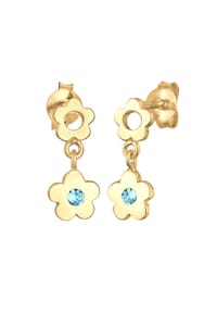 elli. - Ohrringe Kinder Ohrhänger Blume Blüte Kristall 925 Silber - Gold