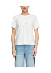 comma, - Basic-T-Shirt, Baumwolle, für Damen - 01E7 WHITE