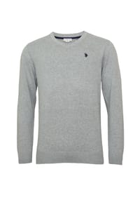U.S. POLO ASSN. - Strickpullover Pullover V-Neck - grau