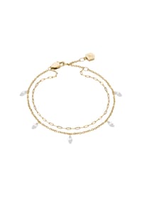 FOSSIL ELLIS - Fossil Damenarmband Ellis Shaky Glitz mehrreihig Edelstahl goldfarben, JF04895710 - Gold