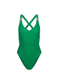 MODA MINX - Badeanzug Amour mit stilvollem Steinbesatz - Emerald