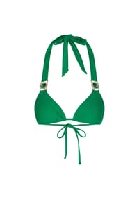 MODA MINX - Bikini-Top Amour mit seitlicher Bindung und tollem Steinbesatz - Emerald