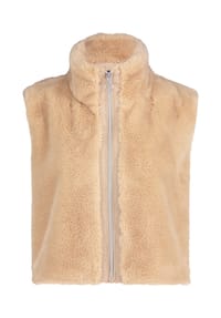 BETTY BARCLAY - Plüschweste mit Reißverschluss - Beige