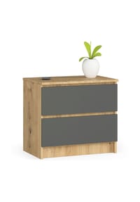 Akord - Nachttisch mit 2 Schubladen - artisan-eiche