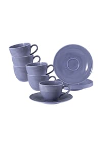 Seltmann Weiden Kaffeetassen mit Untertassen Beat Color Glaze 260 ml 6er Set - BEAT - altrosa