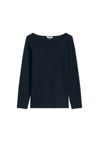 Marc O'Polo - Damen Langarmshirt - T-SHIRT LONGSLEEVE, U-Boot-Ausschnitt, Baumwolle - Dunkelblau