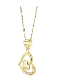 Adelia's Heart Collection - Anhänger – Herz Herzanhänger aus 925 Silber mit Zirkonia - gold