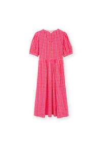 KITE - Damen Worgret Seersucker Kleid Karomuster Bio-Baumwolle - pink