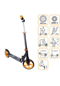muuwmi - Aluminium Scooter 200 mm schwarz-orange - orange
