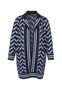 VIA APPIA -DUE- - Cardigan mit Reverskragen - indigo / rauchblau