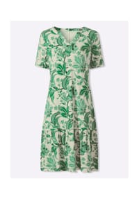 heine - Jersey-Kleid - champagner-grasgrün-bedruckt