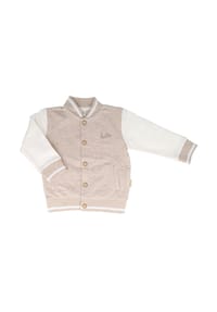 maximo® - BABY-Sweat Jacke, Hello College Style, Druckknöpfe - beigemeliert