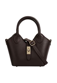 forty° - Handtasche LANVERRA - S Echt Leder, Made In Italy - dunkelbraun