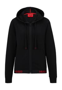 HUGO Damen Sporty Logo Loungewear Short – Mit Logo-Print, Baumwoll-Mix, Mittlerer Bund