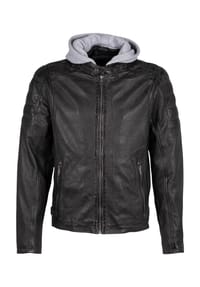 Mauritius LEATHERWEAR - Lederjacke, Kapuze, für Herren - 9028 ANTHRACITE