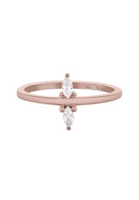 caї - Ring 925/- Sterling Silber 2 Zirkonia - rot