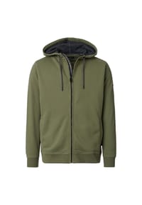 CASAMODA - Herren Sweatjacke mit Kapuze uni - Grün