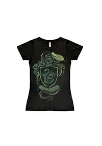 LOGOSHIRT® - New Girls T-Shirt Harry Potter - Slytherin Snake - black