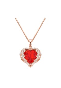 Rafaela Donata - Damen Kette aus 925/- Sterling Silber in Roségold mit verziert mit Kristallen von Swarovski® - rot