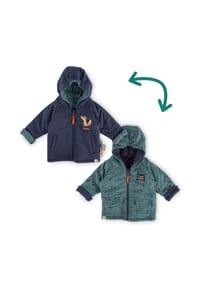 sigikid® - Wendejacke wattiert Wild Fox , für Babys - Dunkelblau/Grün