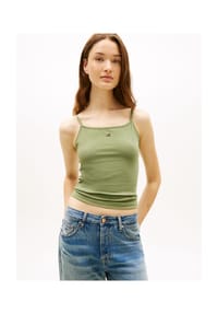 TOMMY Jeans - Top, Spaghetti-Träger, für Damen - 0  L9P BAY LEAF