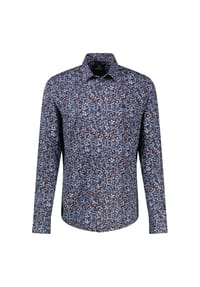LERROS - Herrenhemd aus Baumwolle mit floralem All-over-Print - MAROON RED