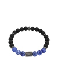 JOOP! - Herren Armband "2033995", Edelstahl mit Achat und Dumortierit - blau/schwarz