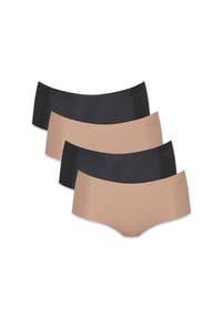 sloggi - Damen Shorts, 4er Pack - Zero Microfibre 2.0 Shorts, Mikrofaser, einfarbig - Cacao