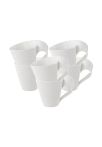 Villeroy & Boch Kaffeetassen NewWave 200 ml 6er Set weiß - NEWWAVE - weiß