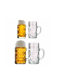 Stölzle Lausitz Bierkrüge Isar 0,5l + 1l 4er Set transparent - ISAR - transparent