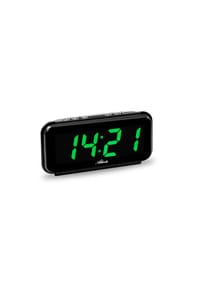 Atlanta by PARAGON - Digitalwecker mit LED Leucht-Anzeige, 3 Alarme, Nachtdimmung &  Stromanschluss - 2608/6 (Grüne LED) - Grüne LED