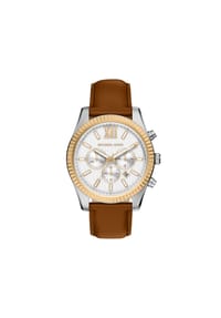 MICHAEL KORS LEXINGTON - Michael Kors Herrenuhr Lexington Chronograph braunes Leder, MK9257 - Zweifarbig