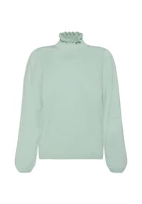 CARTOON - Strickpullover mit Rüschen - Dark Aubergine