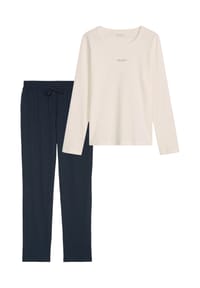Marc O'Polo - Schlafanzug Cotton - Dunkelblau / creme