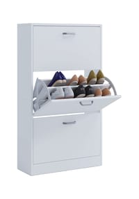 VCM. - Holz Schuhschrank | Maße: H. 105 x B. 59 x T. 22 cm | 3 Klappen - Sipos L - Honig-Eiche