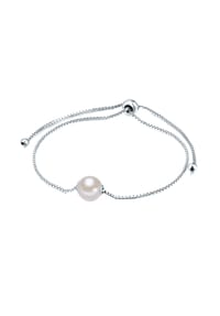 VALERO PEARLS - Damen Armband aus 925/- Sterling Silber in Silber mit Süßwasser-Zuchtperle - silber
