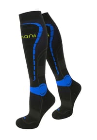 normani® - Sport-Kompressionskniestrümpfe Style - Schwarz/Blau
